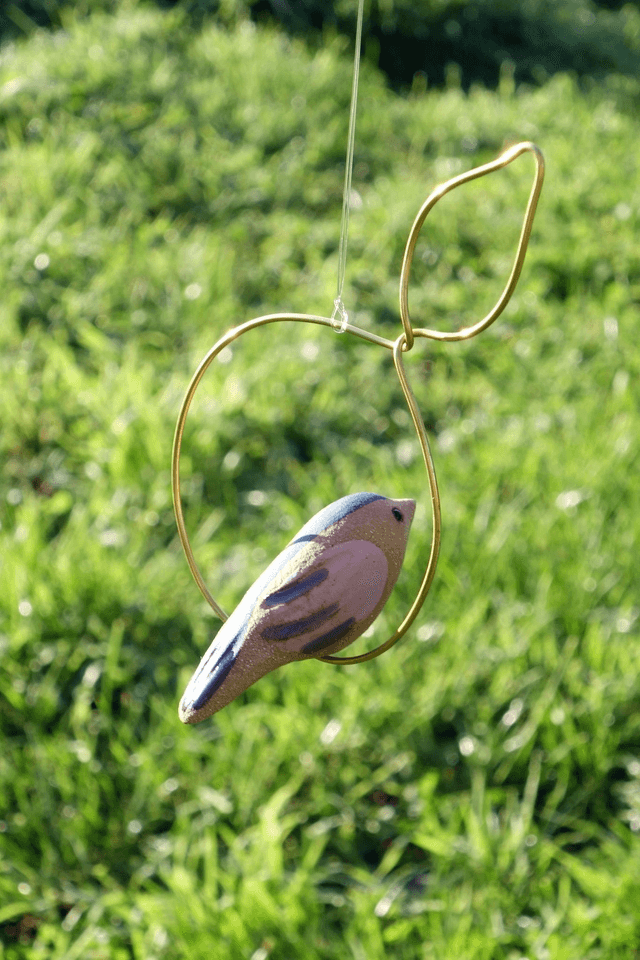 Oiseau céramique Tipiou, mobile oiseau fait main