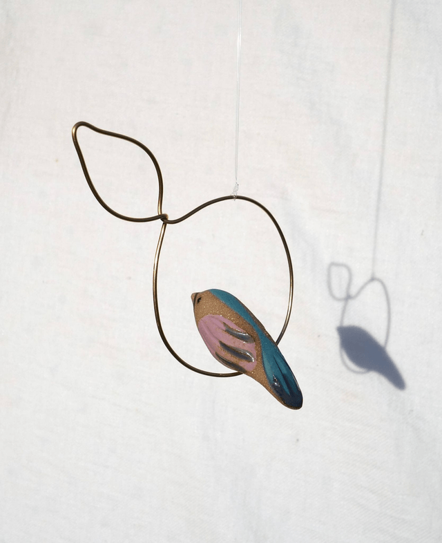 Oiseau céramique Tipiou, mobile oiseau fait main