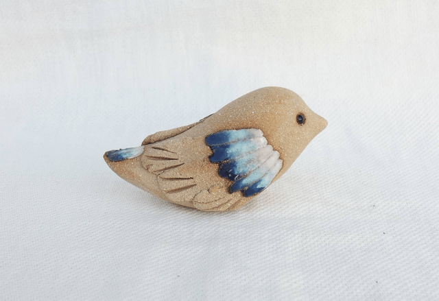 Piou, oiseau céramique, figurine faite main