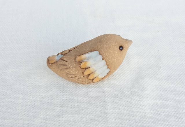 Piou, oiseau céramique, figurine faite main